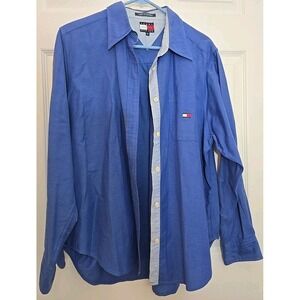 Tommy Hilfiger Boy's Size 14‎ Button-up Long Sleeve Shirt Blue